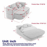 75''2-in-1 Foldable Sofa,Convertible Sleeper Foam Sofa Bed with Multi Functional Blanket, Chenille W834P317050