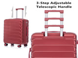 3 in 1 ABS&PC Trolley Box 20in 24in 28in Trolley Box Iron Tie Rod ABSPC Alloy Wine Red 11363546