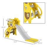 Yellow Toddler Slide for Indoors with Basketball Hoop 04628273