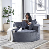 55''L Chenille Sponge single sofa,No Assembly Required,Fluffy Modern Sleeper Chair for Living room, W834P221026