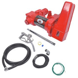 ZNTS Red 12 Volt 20 GPM Fuel Transfer Pump w/ Nozzle Kit for Car Truck Tractor Diesel Gas Gasoline 52418460