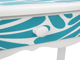 Three-Fold Mirror Single-Drawing Curved Foot Children Dressing Table Blue Zebra 96283293