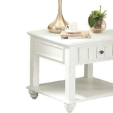 White Washed End Table with Bottom Shelf B062P191044