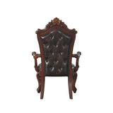 Black and Honey Oak Tufted Arm Chair B062P209275