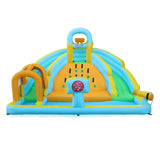 ZNTS Inflatable castle for children with inflator 450W, slide, jump area, climbing wall, 395 x 350 x 260 48941692