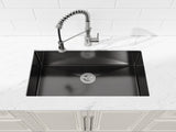 Stainless Steel Kitchen Sink, 27x19 Single Bowl, Undermount Handmade Sink in Black, with US 90694307
