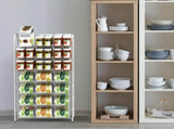 7-Tier Can Organizer Rack Dispenser for Pantry, White 38562795