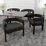 COOLMORE Modern Accent Chair Teddy Upholstered Armchair with Open Back 3 Legs Barrel Dining Chair W395P233457
