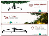 7ft 881 Branch Half Christmas with 230LED Lights PVC Branch Iron Bracket Tender Green Christmas 86948457