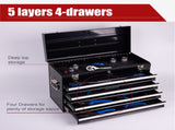 Heavy Duty Metal Tool Box, 21-inch, Portable Metal Tool Box with 4 Drawers, Small Tool Chest with W2660P310479