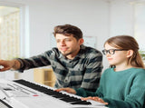 GEP-110 61 Key Lighting Keyboard with Piano Stand, Piano Bench, Built In 74222726