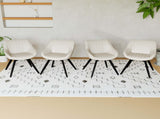 A set of 4 dining chairs, medieval modern kitchen dining chair, PU decorative chairs with black 98624263