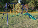 3 in 1 Swing Set With Belt Swing, Slide, Glider for Backyard W1408P551992
