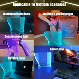 ZNTS Modern Curved RGB Table Lamps for Bedrooms and Desks - Futuristic Ambient Mood Lighting for Gaming 60909449