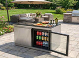Sink and Fridge Combo for Outdoor Kitchen, 70L Refrigerator and Sink with Pull-Down Faucet, Brushed W3867P571597