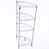 XM-243S Fan-shaped Carbon Steel Metal Assembly 4-Tier Storage Rack Silver Gray 91288015