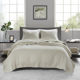 2 Piece Quilt Set Cream Twin/Twin XL B035129047