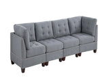 Living Room Furniture Tufted Armless Chair Grey Linen Like Fabric 1pc Armless Chair Cushion Nail B011119655
