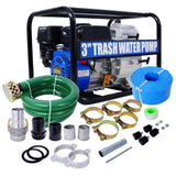 ZNTS Trash Pump 3 inch, 209cc 7HP 4 stroke OHV ENGINE, Gas Powered Full Trash Water Pump 50 ft Discharge W465134909