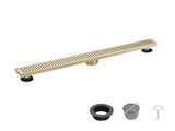 30 Inch Linear Shower Drain with Removable Square Patterned Grate, 304 Stainless Steel with Hair 55303724