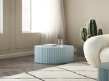 MDF Nesting Table Set of 2,Handcraft Round Coffee Table for Living Room/Leisure Area, Blue W87682178