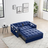ZNTS Sleeper Couch w/Pull Out Bed, 55" Modern Velvet Convertible Sleeper Bed, Small Love seat W1825P146588