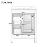 24-Inch Bathroom Vanity with Ceramic Sink, 1 Soft Close Door, 2 Soft Close Drawers, and Double N729P192078K