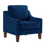 Modern Armchair, Living Room Single Seat Sofa with Wooden Legs, Upholstered Velvet Accent W2186P143465