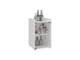 Bar Cabinet, 1 Glass Door, 3 Shelves, White B097P350285