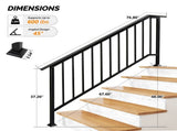 Handrails for Outdoor Steps Fits 5 to 6 Steps 48221729