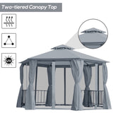 13ft x 13ft Patio Gazebo-Gray 07824817