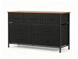 7-Drawer Fabric Dresser Storage Tower, Wide Chest Organizer with 2-Size Drawers, Sturdy Metal Frame 90841612