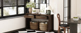 TREXM 55" Console Table, Rustic Wooden Entryway Table with Storage Drawers and Open Shelf, Elegant N715P235096D