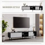 Modern TV Stand for 80'' TV with 2 Doors, Media Console Table, Entertainment Center with Large N710P188172B
