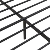 Queen Size metal bedframe,Headboard with wood panel decoration,black W311P248423