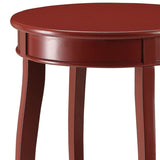 Red Round Side Table with Bottom Shelf B062P181366