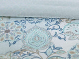 8 Piece Cotton Floral Printed Reversible Comforter Set Blue King B03597066