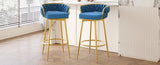 Swivel Counter Height Bar Stools Set of 2, 31." Bar Height Stools with Hand-Woven Backrest & Gold N762P216979C