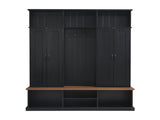 VIBE HAUS 62.2''W Entryway Hall Tree with Bench, 3 Top Cubbies & Bottom Storage Space, Farmhouse 10820621