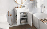 ZNTS [Video]21.6inch Modern Floating Bathroom Vanity with Ceramic Basin - Perfect for Small Bathrooms, WF318758AAK