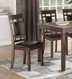 ZNTS Classic Cherry Finish 6pc Dinng Set Table Bench 4x Chairs Faux Leather Upholstery Kitchen Dining B011P194596