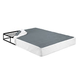Eastern King Mattress Foundation 1pc Black Metal Frame with Textured Fabric Cover B011P197733