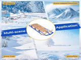 Classic Winter Sled - Sit/Lie Dual-Use, Pre-Drilled Steering Bar, Outdoor Snow Fun-Blue 98306168
