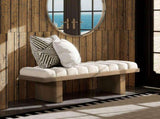 Bella 52" Upholstered Modern Accent Bench, Ivory White Boucle B2719P292908
