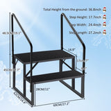 ZNTS 2 Step Ladder with Handrail, Swimming Pool Ladder Above Ground, 660 lb Load Capacity RV Steps with 92093589