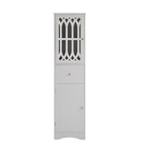 Tall Bathroom Cabinet, Freestanding Storage Cabinet with Drawer and Doors, MDF Board, Acrylic Door, WF289427AAK