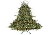 Artificial 7.5ft Green Christmas Tree with 2441 PE/PVC Mixed Branch Tips, 850L warm white led, 32231578