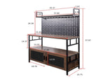 Kitchen Bakers Rack with Door, Microwave Oven Stand, Utility Storage Shelf, Durable Kitchen W331P283643