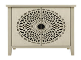 Hollow-Carved 2 Door Accent Cabinet Sideboard Buffet Storage Cabinet with Adjustable Shelf for W688P225282