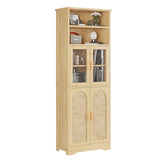 4 doors 6 layers with rattan surface Triamine board veneer 60*30*170cm display cabinet original wood 16373910